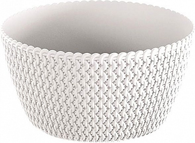 Кашпо пластиковое Prosperplast Splofy Low круглый 3,8л белый (25975-449) 