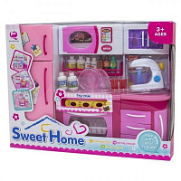 Кукольная кухня Qun Feng Toys Родной дом-2 37x11.5x28.5 см Розовая 2803S