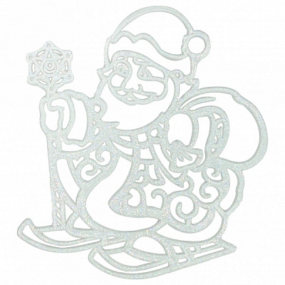 Елочная игрушка Дід Мороз 12x12 см белый