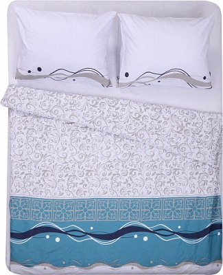 Комплект постельного белья Green Wave 2,0 бело-голубой UP! (Underprice) 