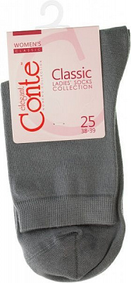 Шкарпетки жіночі Conte Classic р. 25 темно-сірий 13С-64СП