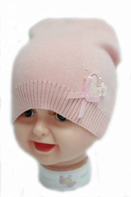 Шапочка детская для девочек Kraft+ р.46-48 розовый 1416 