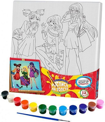 Розпис на полотні Danko Toys 31х31 с.3 (10) Дівчатка на шопінгу РХ-03-06
