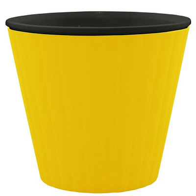 Горшок цветочный Алеана Ибис 17.9x14.7 см темно-желтый-черный 
