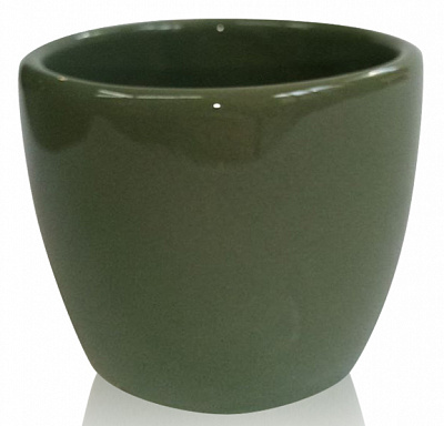 Кашпо керамічне Eterna круглий 0,25 л зелена хвиля (207-7)