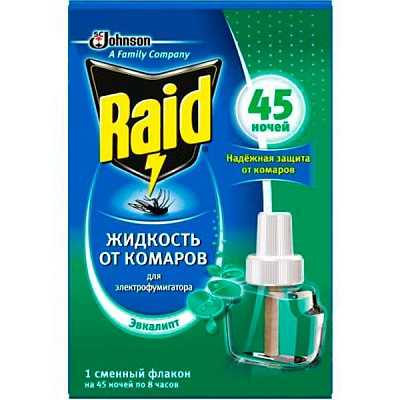 Жидкость Raid Эвкалипт 45 ночей 26 мл