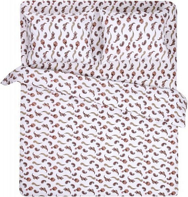Комплект постельного белья Бута двуспальный евро белый с принтом Rigel 