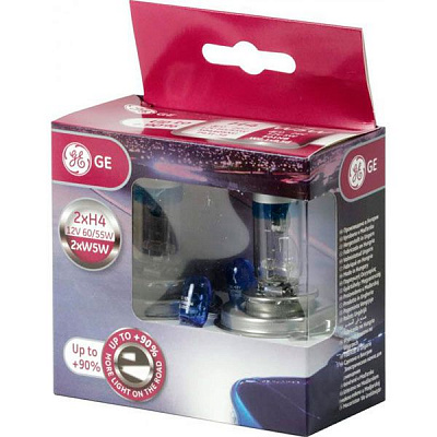 Лампа галогенная GENERAL ELECTRIC Megalight Ultra +90 (50440SXU) H4 P43t 12 В 60/55 Вт 4 шт