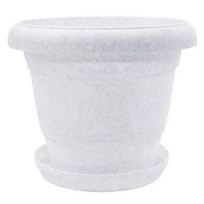 Горщик пластиковий Алеана Лілія круглий 0,3л білий флок (112038)