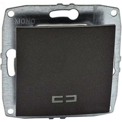 Вимикач одноклавішний Mono Despina з підсвіткою 10 А 250В графітовий 102-202025-101