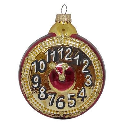 Игрушка на елку Часы разноцветный 2067