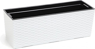 Горшок для цветов Lamela Бегония ротанг прямоугольный 37,7л белый 