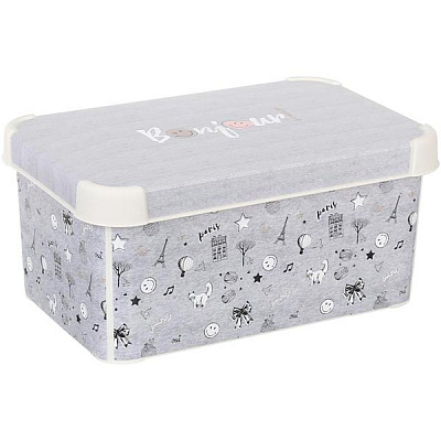 Ящик для зберігання Smiley World S сірий 140x300x200 мм