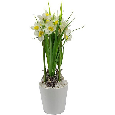 Рослина штучна Нарцис білий XD14-22W