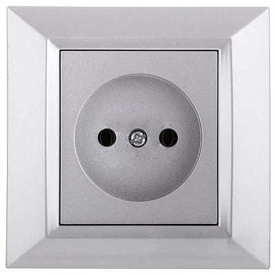 Розетка без заземлення UP! (Underprice) Vesta срібний