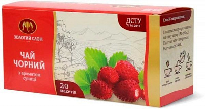 Чай черный Золотой Слон земляника 4820186121391 20 шт. 1,3 г 