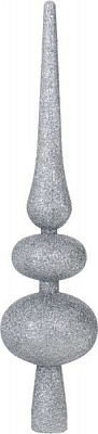 Верхушка для елки матовая серебристый 