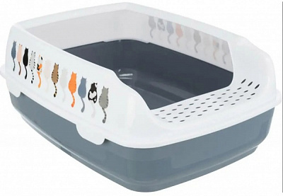 Туалет Trixie для котів Delio з рамкою сірий з білим 38 х 20 х 50 см 40397