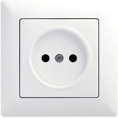 Розетка без заземления Gunsan Visage 2008 без шторок белый