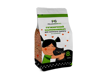 Наполнитель для кошачьего туалета PELLEGREEN BIO из соломы 8 кг 