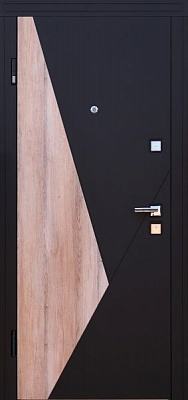 Дверь входная Abwehr АП2-373 086Л (ЧШ/СЕК) НВ Kale257/Kale252 черный матовый 2050х860мм левая