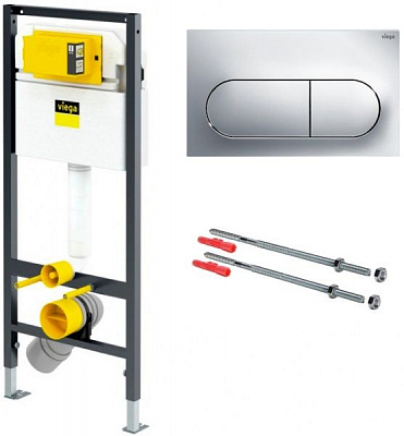 Комплект инсталляции Viega Prevista Dry 771973 с кнопкой Visign for Style 21 хром 773236