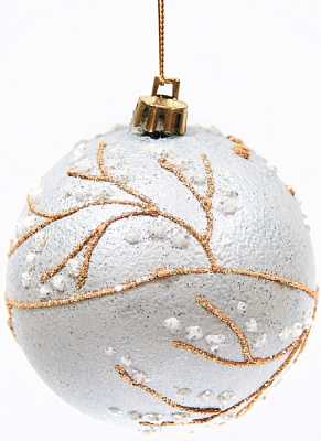 Куля новорічна Гілочки срібло