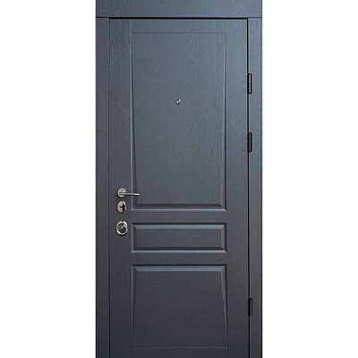 Двері вхідні Булат Олімп 216 дуб графіт / біла текстура 2050x950мм праві