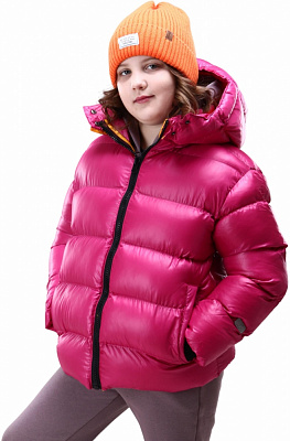 Куртка-пуховик унисекс Luna Kids р.140 розовый с оранжевым 203MHAA008