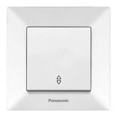 Вимикач прохідний одноклавішний Panasonic Arkedia Slim без підсвітки 10 А 250В білий 480100194