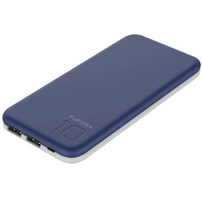Зовнішній акумулятор (Powerbank) PURIDEA 10000 mAh blue/white (S2-Blue White) S210000mAh Li-Pol Rubber blue/white