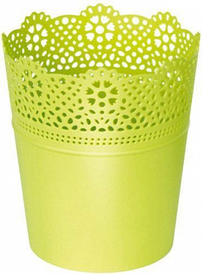 Кашпо пластикове Prosperplast Lace круглий 4,7л лайм (78978-389)