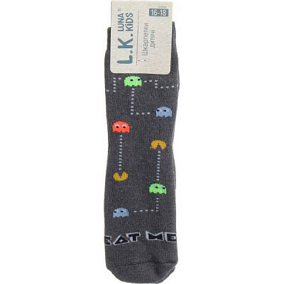 Шкарпетки дитячі Luna Kids № 8. Eat me 331012 р.16–18 сірий