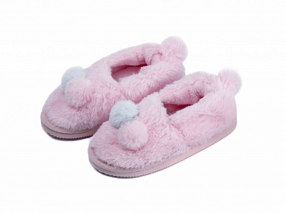 Тапочки детские для девочки Twins HS-LUX чешки меховые с декором р.26/27 розовый 