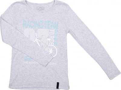 Джемпер для мальчика Фламинго р.140 светло-серый с принтом 788-1017 