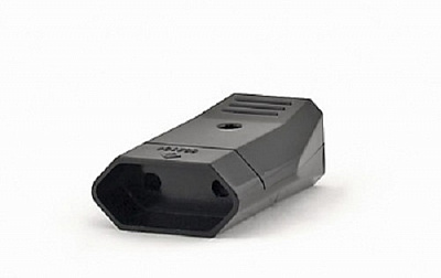 Электровилка Electraline плоская термопласт черный