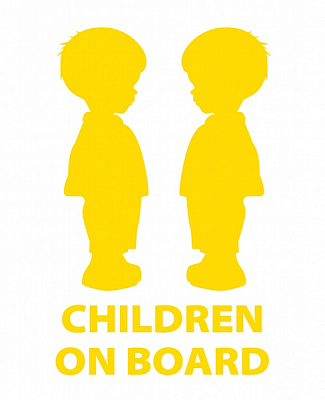 Светоотражающая наклейка LOOM Children On Board 2 LM-10207-yellow для твердых поверхностей