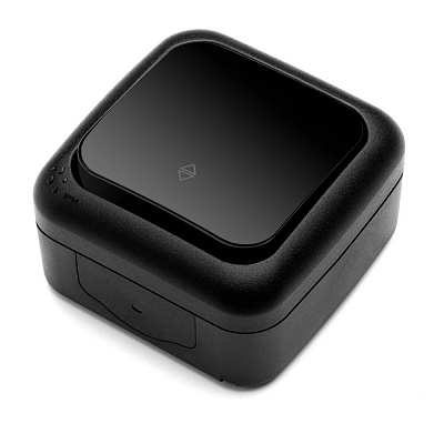 Вимикач прохідний одноклавішний Viko Palmiye зовнішній без підсвітки чорний 90555104