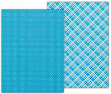 Папір з малюнком двосторонній Клітинка блакитний А4 21х29,7см 300г/м2 Heyda