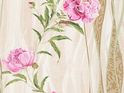 Обои бумажные Славянские обои KOLORIT Пиония 8131-05 0,53x10,05 м 
