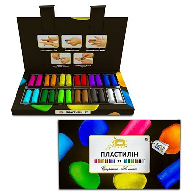 Пластилін 12 кольорів 24 шт. OKTO