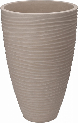 Кашпо пластикове круглий бежевий (Y54201620)