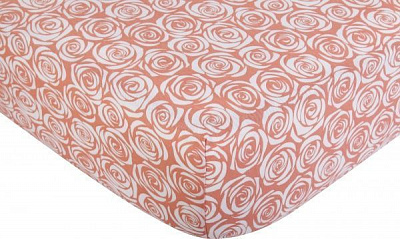 Простирадло на резинці трикотажне Троянди 160x200 см рожевий із принтом Homeline