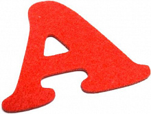 Буква А з фетру червоний 2 мм, 10 см