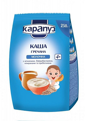 Каша молочна Карапуз від 4 місяців гречана 4820012000890 250 г