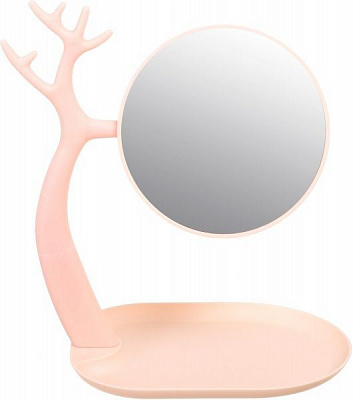 Зеркало косметическое 28х22х16 см розовый 