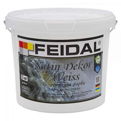 Декоративна фарба Feidal Satin Dekor Weiss білий 5кг