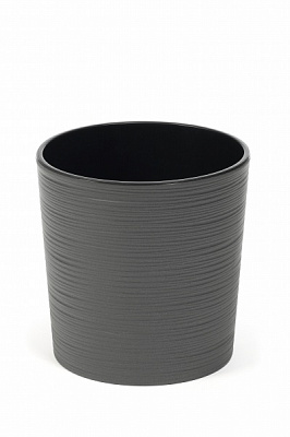 Кашпо пластиковое Ламела Мальва 300 Длуто круглый 14 л графит (LA723-50) 