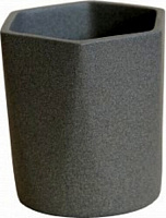 Кашпо для суккулентов №4 керамическое крошка фигурный 0,35 л черный (074-4-003)