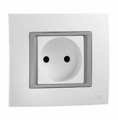 Розетка без заземлення Mono Monte без шторок без кришки білий 105-010106-116